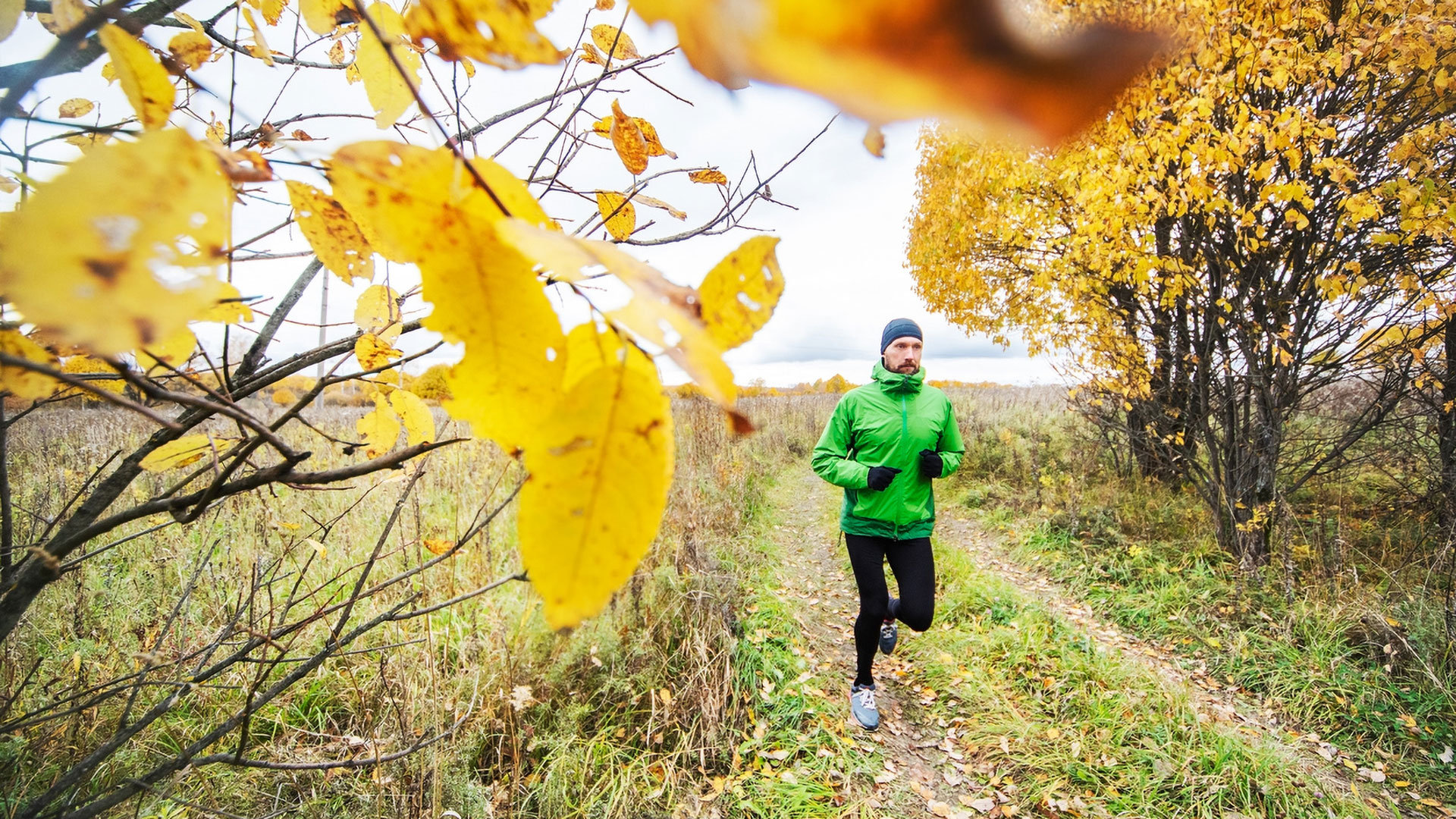 Person som är ute och joggar i naturen